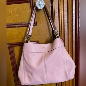 Coach Lexy pebbled leather petal pink shoulder bag